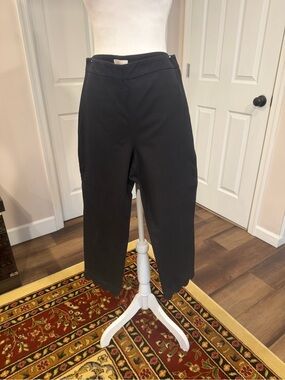 Talbots Black Straight-Leg Cropped Trousers